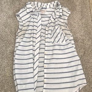 Merona women’s cap sleeve stripe button down